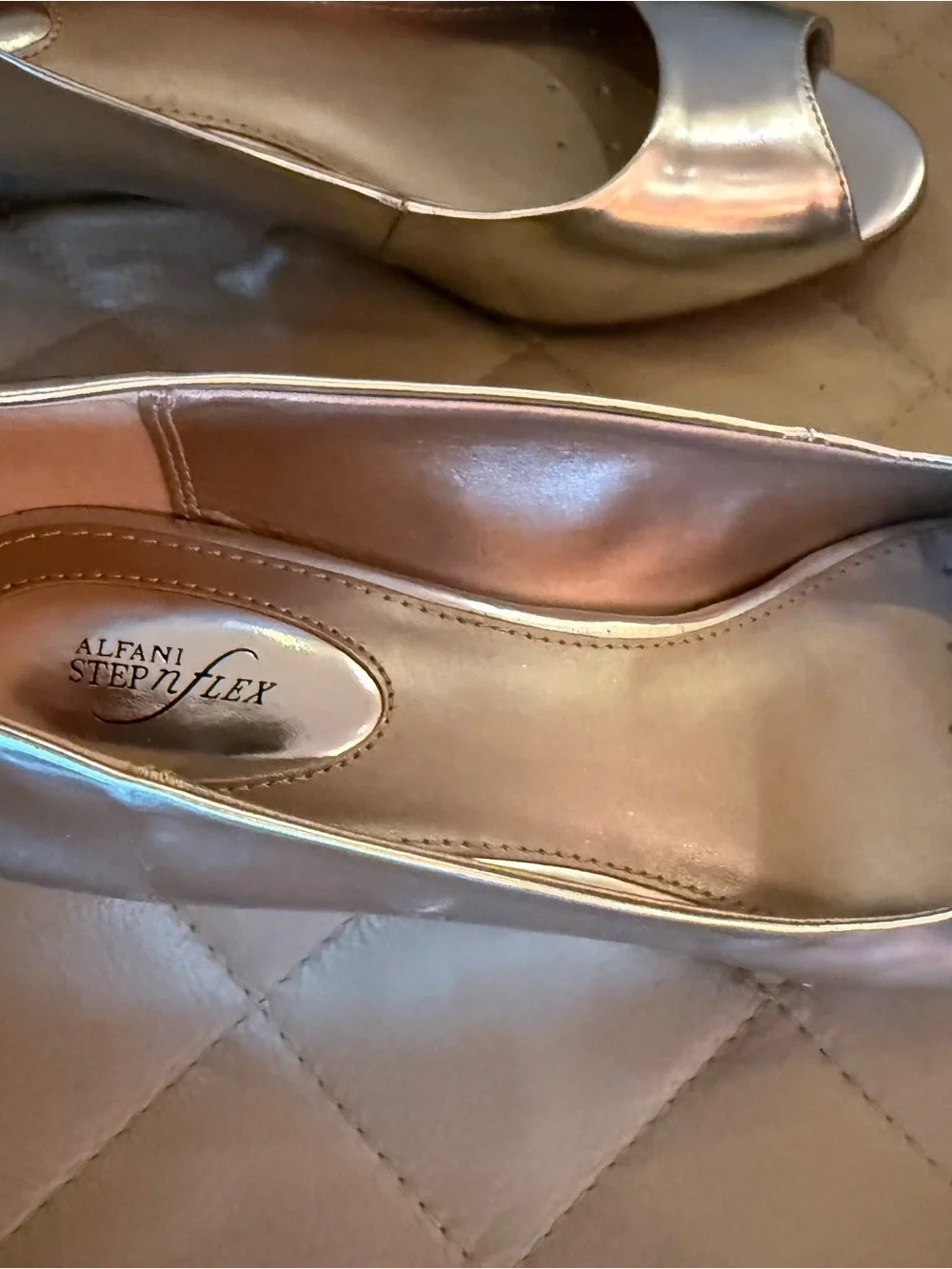 Alfani Metallic silver Peep-Toe Heels